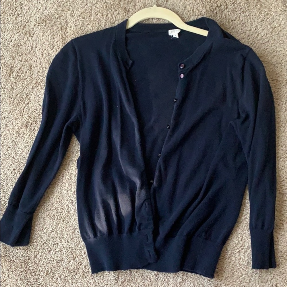 J crew navy cardigan